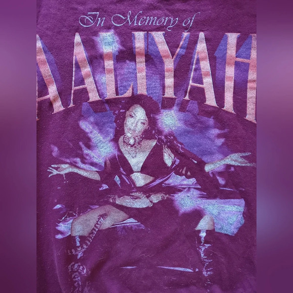 💚5/$25 Aaliyah In Memory of Aaliyah Pull Over Sweatshirt Size Medium - Picture 2 of 3